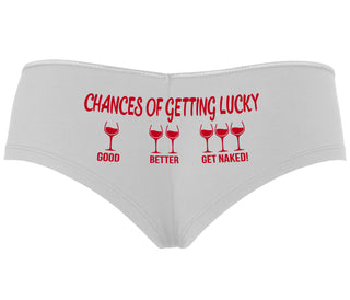 Chances Of Getting Lucky - More Wine - White Boyshort