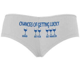 Chances Of Getting Lucky - More Wine - White Boyshort