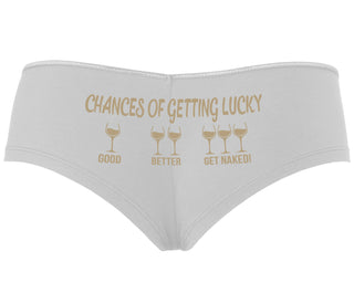 Chances Of Getting Lucky - More Wine - White Boyshort