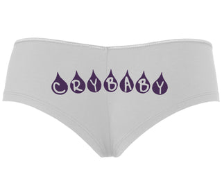 Crybaby Tear Design - White Boyshort