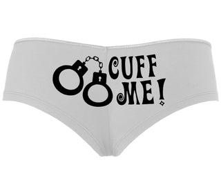 Cuff Me - Cute Handcuff Design - White Boyshort