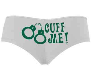 Cuff Me - Cute Handcuff Design - White Boyshort
