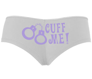 Cuff Me - Cute Handcuff Design - White Boyshort