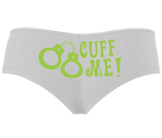 Cuff Me - Cute Handcuff Design - White Boyshort