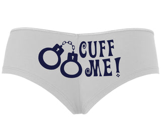 Cuff Me - Cute Handcuff Design - White Boyshort