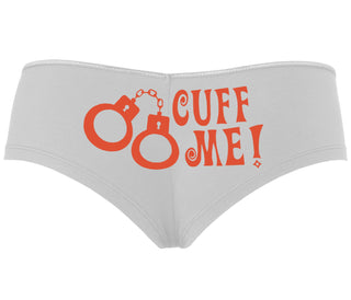 Cuff Me - Cute Handcuff Design - White Boyshort