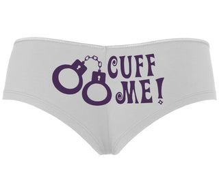 Cuff Me - Cute Handcuff Design - White Boyshort