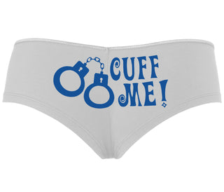 Cuff Me - Cute Handcuff Design - White Boyshort