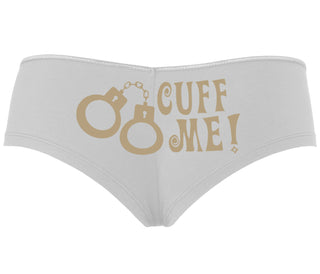 Cuff Me - Cute Handcuff Design - White Boyshort