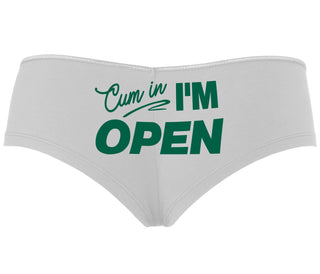 Cum In I'm Open - White Boyshort