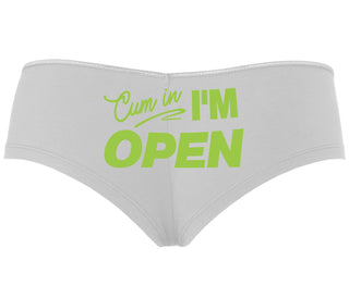 Cum In I'm Open - White Boyshort
