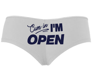 Cum In I'm Open - White Boyshort