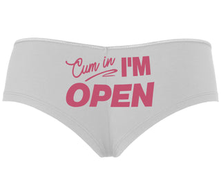 Cum In I'm Open - White Boyshort