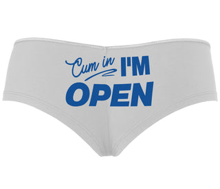 Cum In I'm Open - White Boyshort