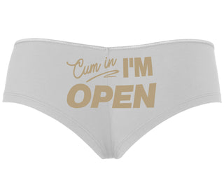 Cum In I'm Open - White Boyshort