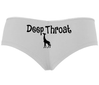 Deepthroat - Funny Giraffe Logo - White Boyshort