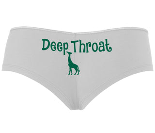 Deepthroat - Funny Giraffe Logo - White Boyshort