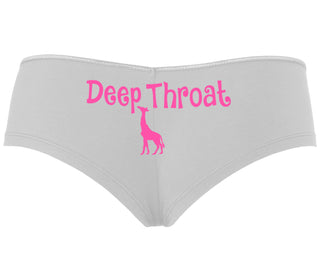 Deepthroat - Funny Giraffe Logo - White Boyshort