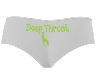 Deepthroat - Funny Giraffe Logo - White Boyshort