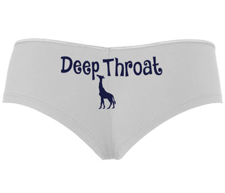 Deepthroat - Funny Giraffe Logo - White Boyshort