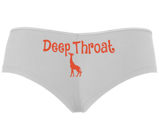 Deepthroat - Funny Giraffe Logo - White Boyshort