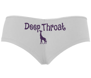Deepthroat - Funny Giraffe Logo - White Boyshort