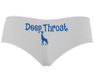 Deepthroat - Funny Giraffe Logo - White Boyshort