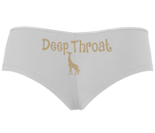 Deepthroat - Funny Giraffe Logo - White Boyshort