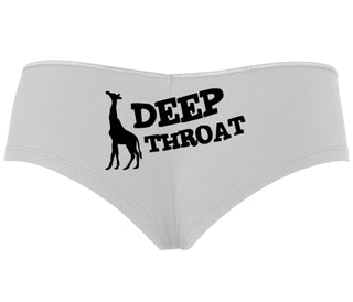 Deep throat - Giraffe Funny Logo - White Boyshort
