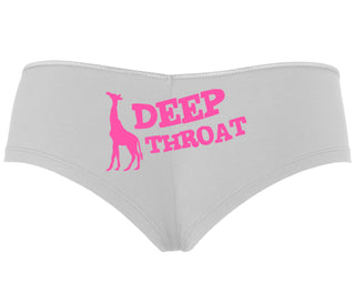 Deep throat - Giraffe Funny Logo - White Boyshort