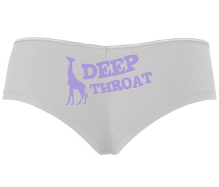 Deep throat - Giraffe Funny Logo - White Boyshort