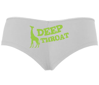 Deep throat - Giraffe Funny Logo - White Boyshort