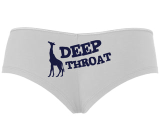 Deep throat - Giraffe Funny Logo - White Boyshort