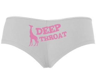Deep throat - Giraffe Funny Logo - White Boyshort