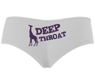 Deep throat - Giraffe Funny Logo - White Boyshort