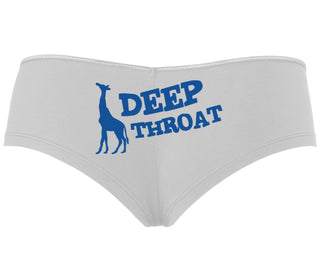 Deep throat - Giraffe Funny Logo - White Boyshort