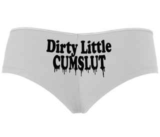 Dirty Little Cumslut - White Boyshort