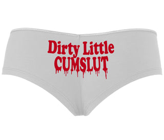 Dirty Little Cumslut - White Boyshort