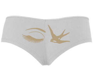 I Swallow - Eye Bird - White Boyshort