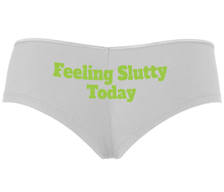 Feeling Slutty Today - White Boyshort