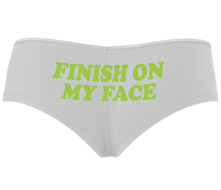 Finish On My Face - White Boyshort