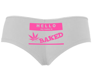 Hello My Name Is Baked - White Boyshort