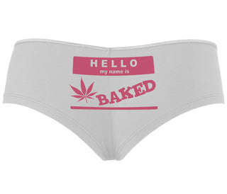 Hello My Name Is Baked - White Boyshort