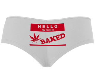 Hello My Name Is Baked - White Boyshort