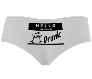 Hello My Name Is Drunk - White Boyshort