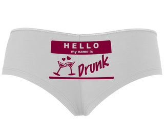 Hello My Name Is Drunk - White Boyshort