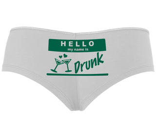 Hello My Name Is Drunk - White Boyshort