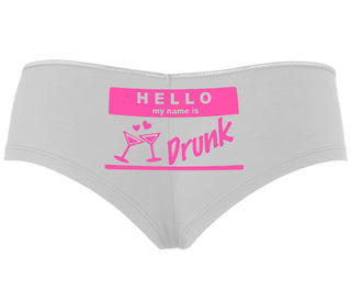 Hello My Name Is Drunk - White Boyshort