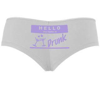 Hello My Name Is Drunk - White Boyshort