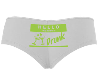 Hello My Name Is Drunk - White Boyshort